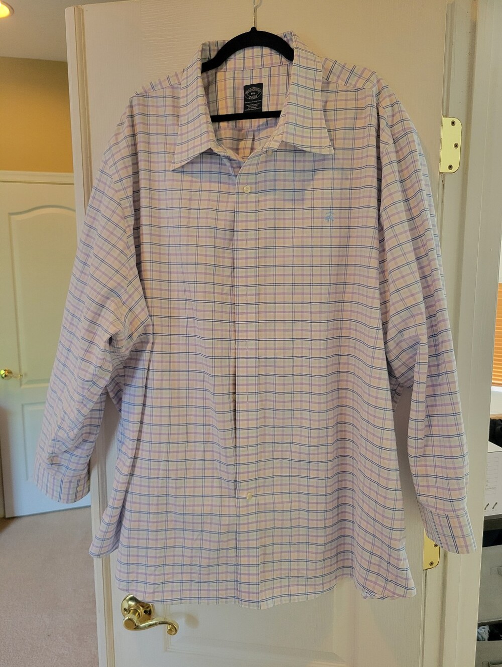 Brooks Brothers Shirt Mens 4XL Plaid Pastel Button Down Long Sleeve Big & Tall